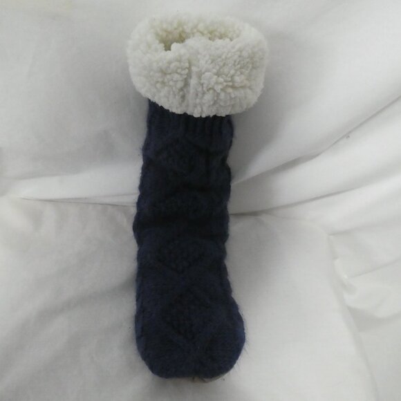 JUST COZY | 5-8 | Soft and Warm Navy Knitted Slipper Socks | NWOT - Picture 7 of 11